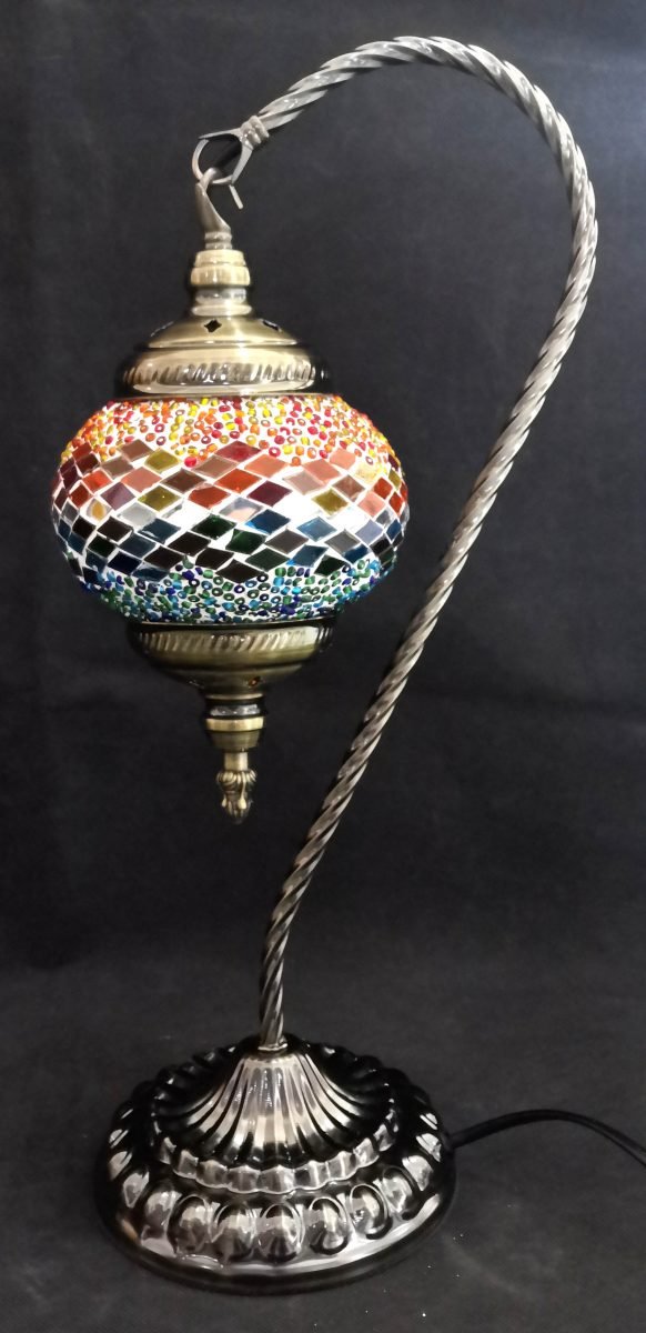 Turkish Mosaic Lamp Large Swan Neck TL173 - MarshallsHealthShop