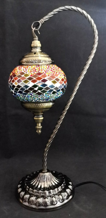 Turkish Mosaic Lamp Large Swan Neck TL173 - MarshallsHealthShop