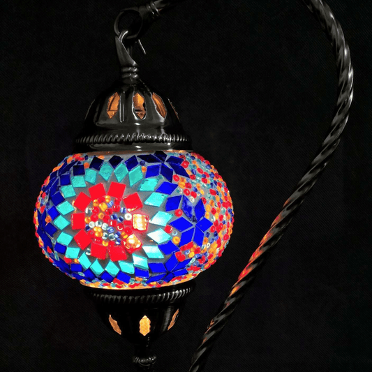 Turkish Mosaic Lamp Swan Neck Multicolour - TL102 - MarshallsHealthShop