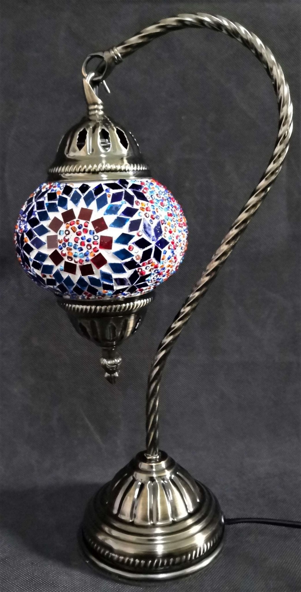 Turkish Mosaic Lamp Swan Neck Multicolour - TL102 - MarshallsHealthShop