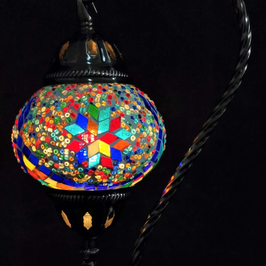 Turkish Mosaic Lamp - Swan Neck Multicolour TL103 - MarshallsHealthShop
