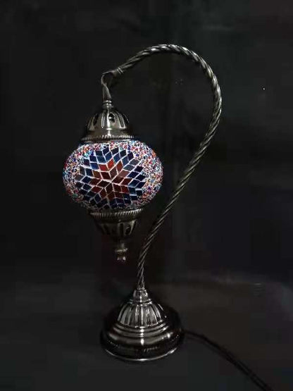 Turkish Mosaic Lamp - Swan Neck Multicolour TL113 - 1st Stop Marshall's Health Shop, Gift Shop! - Heath and Natural Therapy New Brighton Christchurch - Naturopath