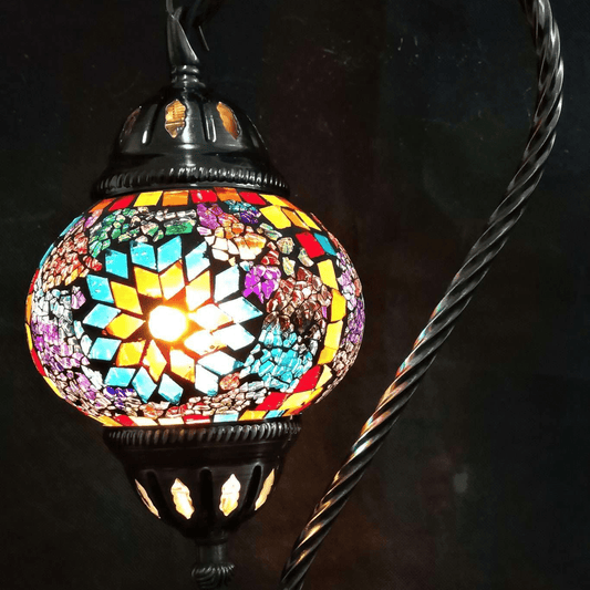 Turkish Mosaic Lamp - Swan Neck Multicolour TL117 - MarshallsHealthShop