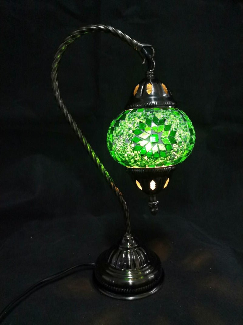 Turkish Mosaic Lamp - Swan Neck Multicolour TL121 - 1st Stop Marshall's Health Shop, Gift Shop! - Heath and Natural Therapy New Brighton Christchurch - Naturopath
