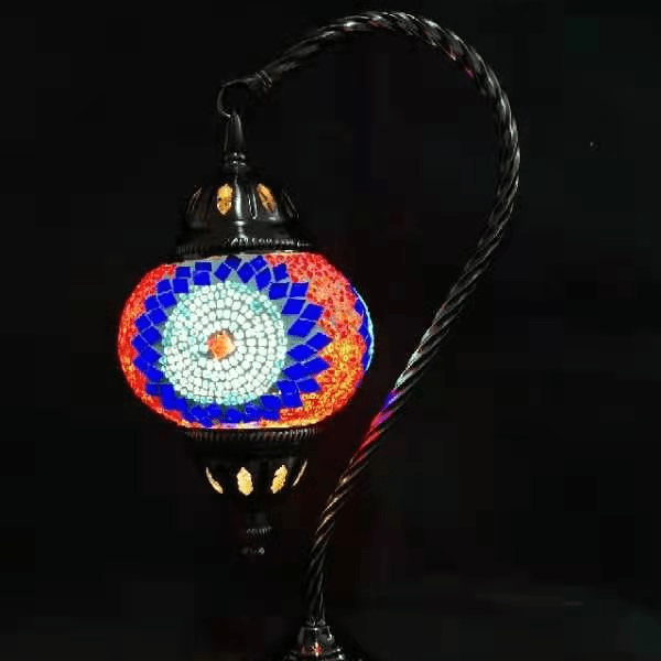 Turkish Mosaic Lamp - Swan Neck Multicolour TL125 - 1st Stop Marshall's Health Shop, Gift Shop! - Heath and Natural Therapy New Brighton Christchurch - Naturopath