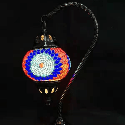 Turkish Mosaic Lamp - Swan Neck Multicolour TL125 - 1st Stop Marshall's Health Shop, Gift Shop! - Heath and Natural Therapy New Brighton Christchurch - Naturopath