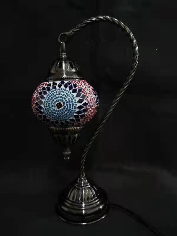 Turkish Mosaic Lamp - Swan Neck Multicolour TL125 - 1st Stop Marshall's Health Shop, Gift Shop! - Heath and Natural Therapy New Brighton Christchurch - Naturopath