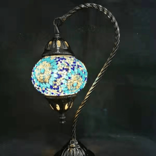 Turkish Mosaic Lamp - Swan Neck Multicolour TL144 - 1st Stop Marshall's Health Shop, Gift Shop! - Heath and Natural Therapy New Brighton Christchurch - Naturopath