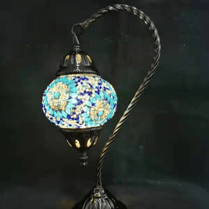 Turkish Mosaic Lamp - Swan Neck Multicolour TL144 - 1st Stop Marshall's Health Shop, Gift Shop! - Heath and Natural Therapy New Brighton Christchurch - Naturopath