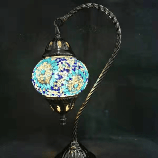 Turkish Mosaic Lamp - Swan Neck Multicolour TL144 - 1st Stop Marshall's Health Shop, Gift Shop! - Heath and Natural Therapy New Brighton Christchurch - Naturopath