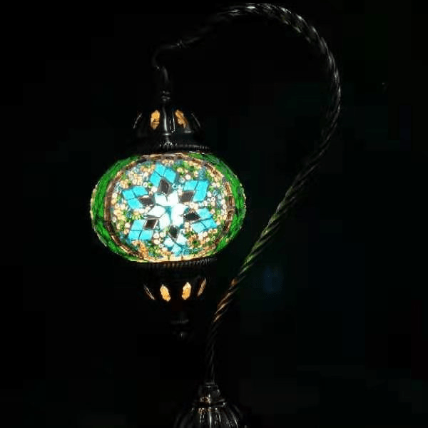 Turkish Mosaic Lamp - Swan Neck Multicolour TL152 - 1st Stop Marshall's Health Shop, Gift Shop! - Heath and Natural Therapy New Brighton Christchurch - Naturopath
