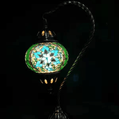 Turkish Mosaic Lamp - Swan Neck Multicolour TL152 - 1st Stop Marshall's Health Shop, Gift Shop! - Heath and Natural Therapy New Brighton Christchurch - Naturopath