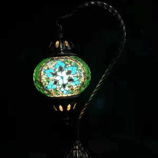 Turkish Mosaic Lamp - Swan Neck Multicolour TL152 - 1st Stop Marshall's Health Shop, Gift Shop! - Heath and Natural Therapy New Brighton Christchurch - Naturopath