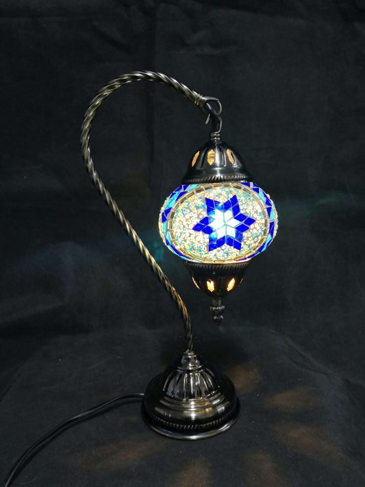 Turkish Mosaic Lamp Swan Neck Multicolour TL156 - MarshallsHealthShop