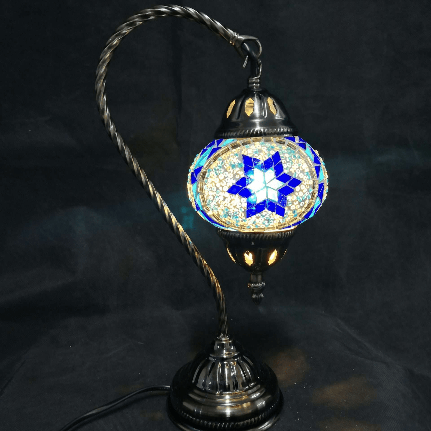Turkish Mosaic Lamp Swan Neck Multicolour TL156 - MarshallsHealthShop