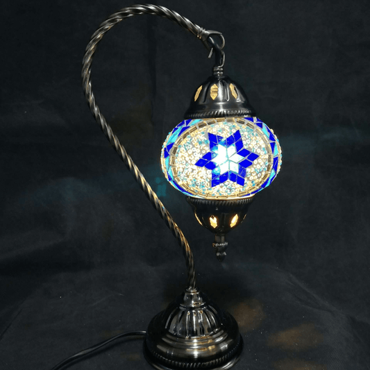 Turkish Mosaic Lamp Swan Neck Multicolour TL156 - MarshallsHealthShop