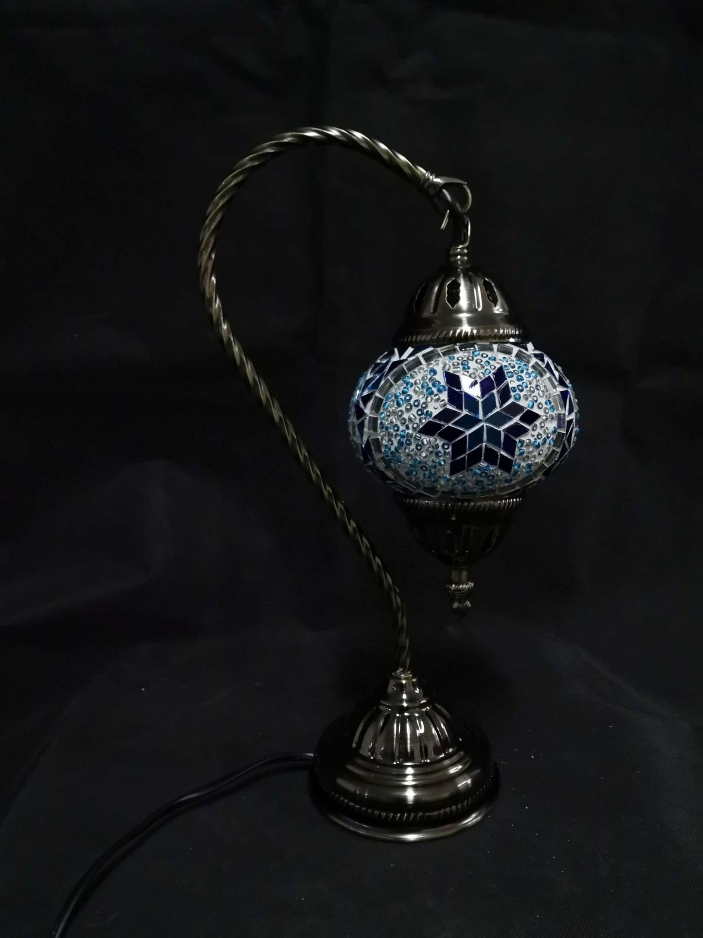 Turkish Mosaic Lamp Swan Neck Multicolour TL156 - MarshallsHealthShop