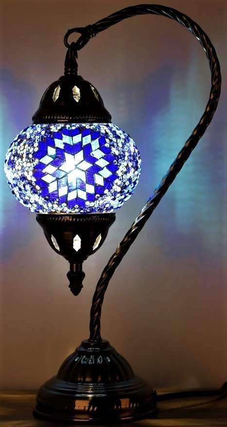 Turkish Mosaic Lamp Swan Neck - TL31 - MarshallsHealthShop