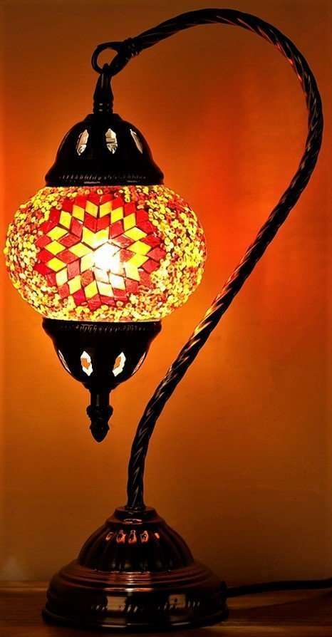 Turkish Mosaic Lamp Swan Neck - TL32 - MarshallsHealthShop