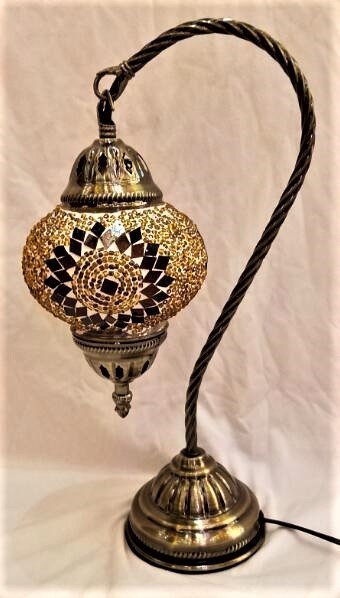 Turkish Mosaic Lamp Swan Neck - TL33 - MarshallsHealthShop