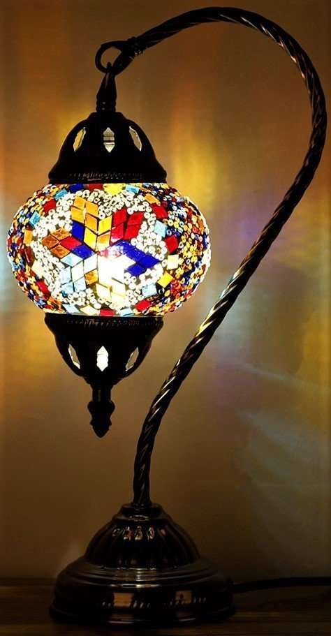 Turkish Mosaic Lamp - Swan Neck TL36 - MarshallsHealthShop