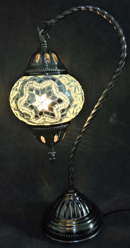 Turkish Mosaic Lamp Swan White TL101 - MarshallsHealthShop