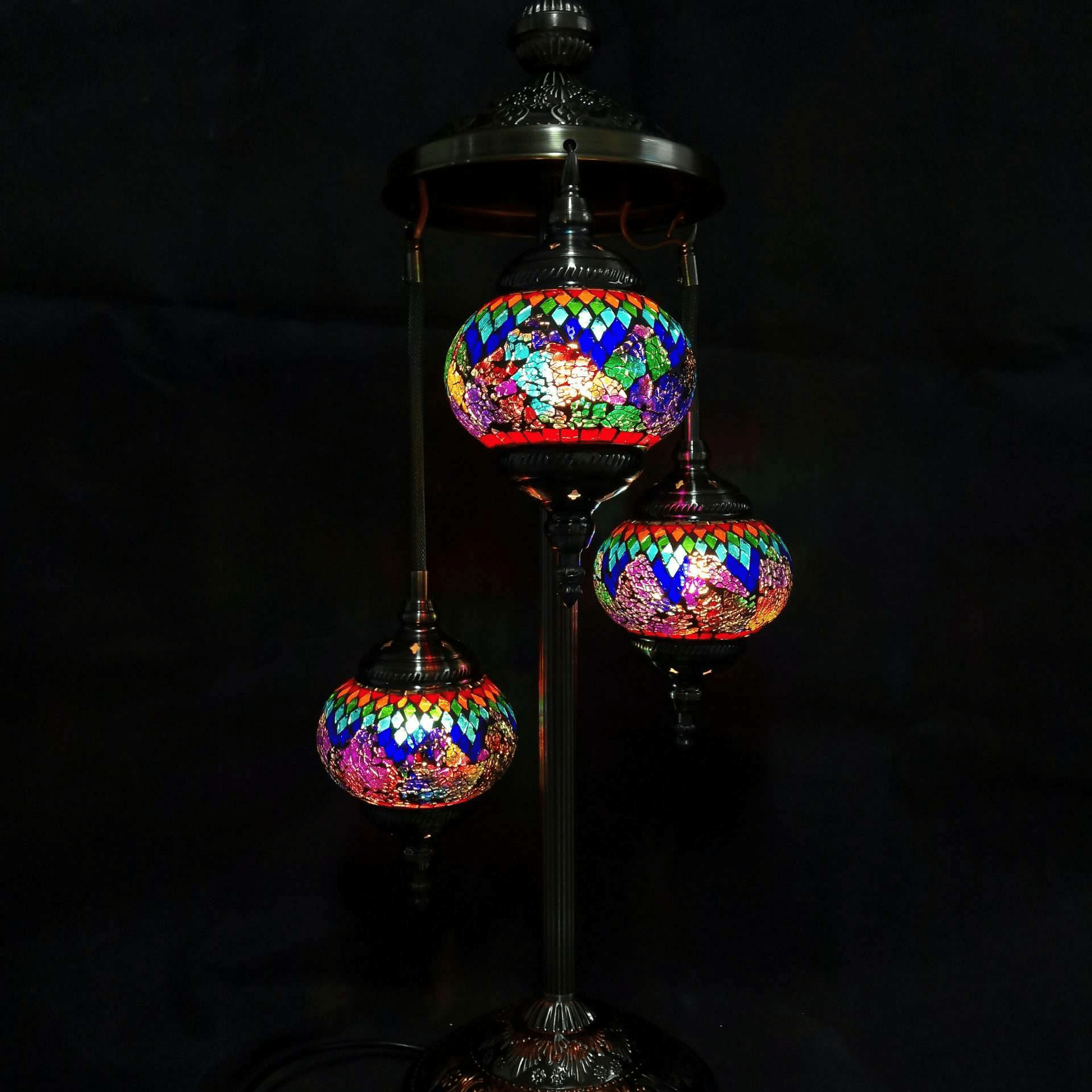 Turkish Mosaic Lamp TL141 Multi - Coloured 3 Tier - 1st Stop Marshall's Health Shop, Gift Shop! - Heath and Natural Therapy New Brighton Christchurch - Naturopath