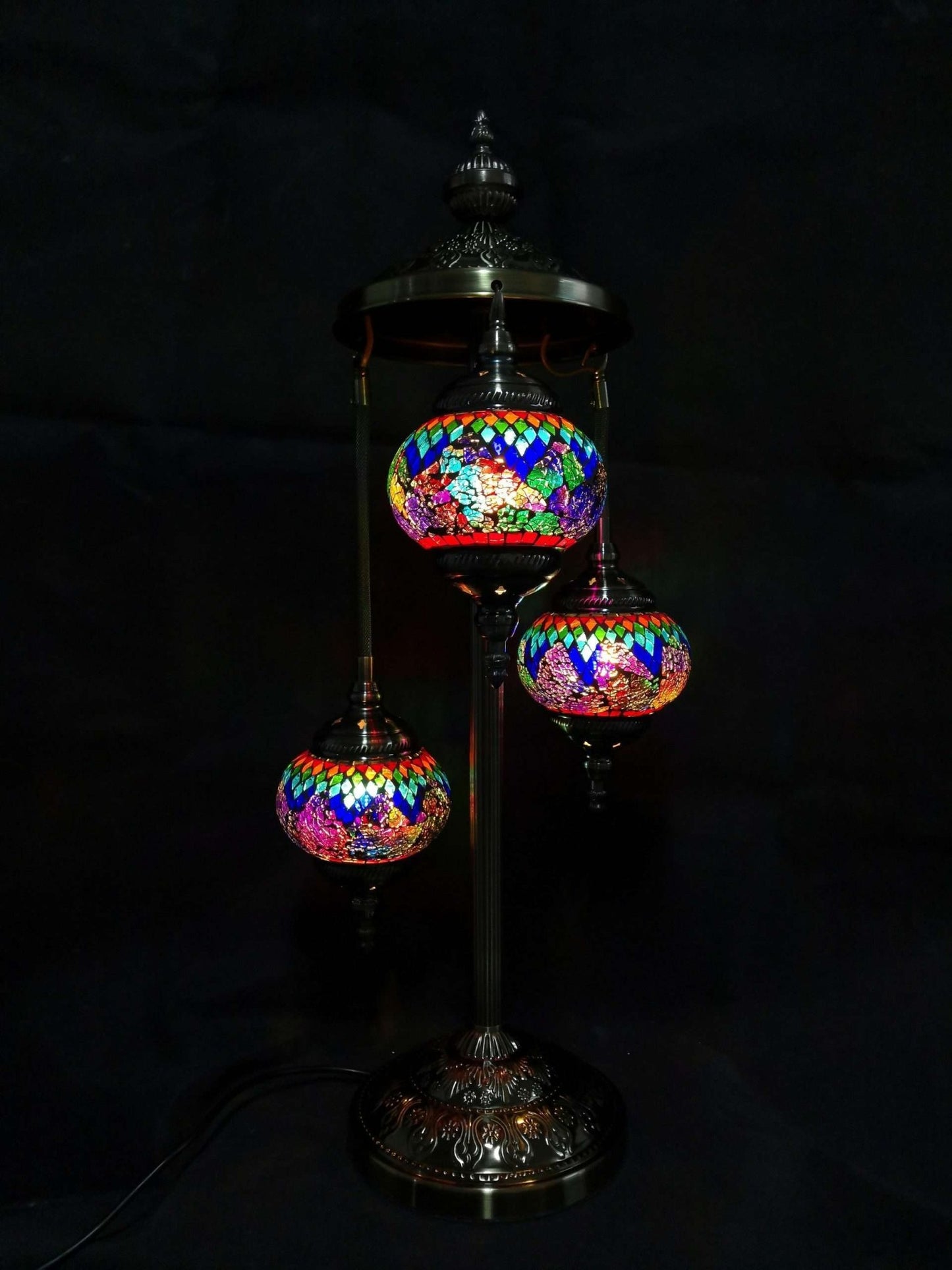 Turkish Mosaic Lamp TL141 Multi - Coloured 3 Tier - 1st Stop Marshall's Health Shop, Gift Shop! - Heath and Natural Therapy New Brighton Christchurch - Naturopath