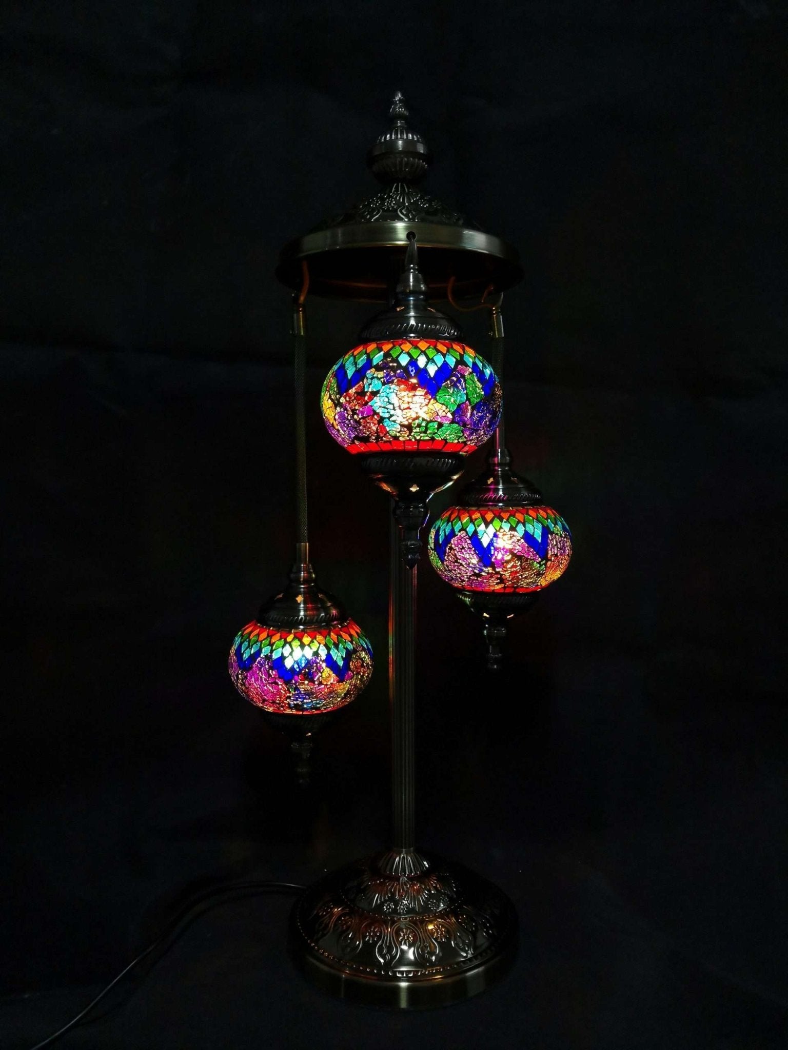 Turkish Mosaic Lamp TL141 Multi - Coloured 3 Tier - 1st Stop Marshall's Health Shop, Gift Shop! - Heath and Natural Therapy New Brighton Christchurch - Naturopath