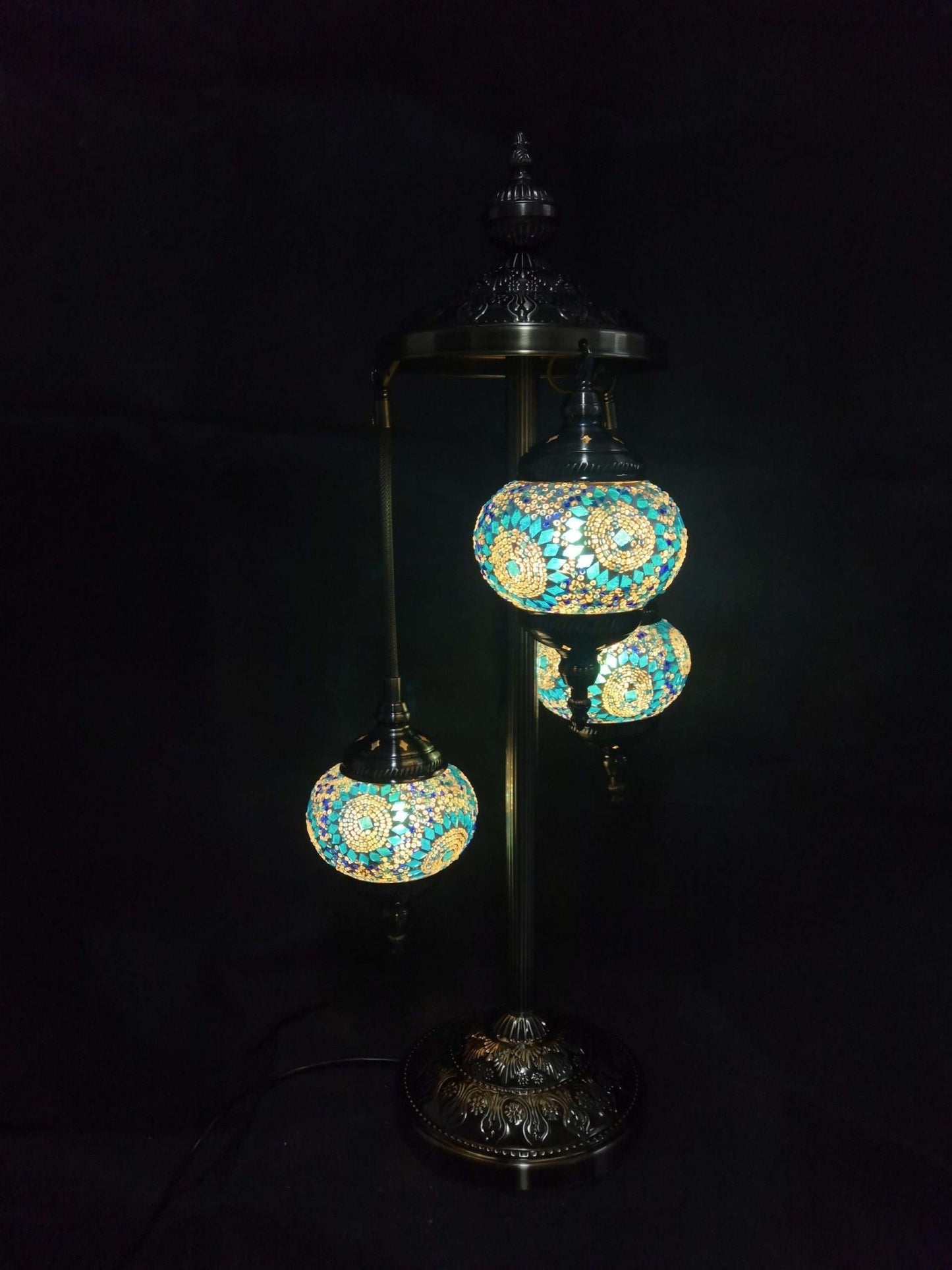 Turkish Mosaic Lamp TL145 Multi 3 Tier Blue/White - 1st Stop Marshall's Health Shop, Gift Shop! - Heath and Natural Therapy New Brighton Christchurch - Naturopath