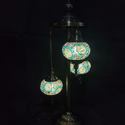 Turkish Mosaic Lamp TL145 Multi 3 Tier Blue/White - 1st Stop Marshall's Health Shop, Gift Shop! - Heath and Natural Therapy New Brighton Christchurch - Naturopath