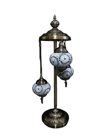 Turkish Mosaic Lamp TL145 Multi 3 Tier Blue/White - 1st Stop Marshall's Health Shop, Gift Shop! - Heath and Natural Therapy New Brighton Christchurch - Naturopath