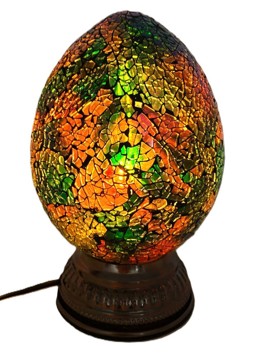 Turkish Mosaic Lamp TL177 Oval Yellow/Orange - 1st Stop Marshall's Health Shop, Gift Shop! - Heath and Natural Therapy New Brighton Christchurch - Naturopath
