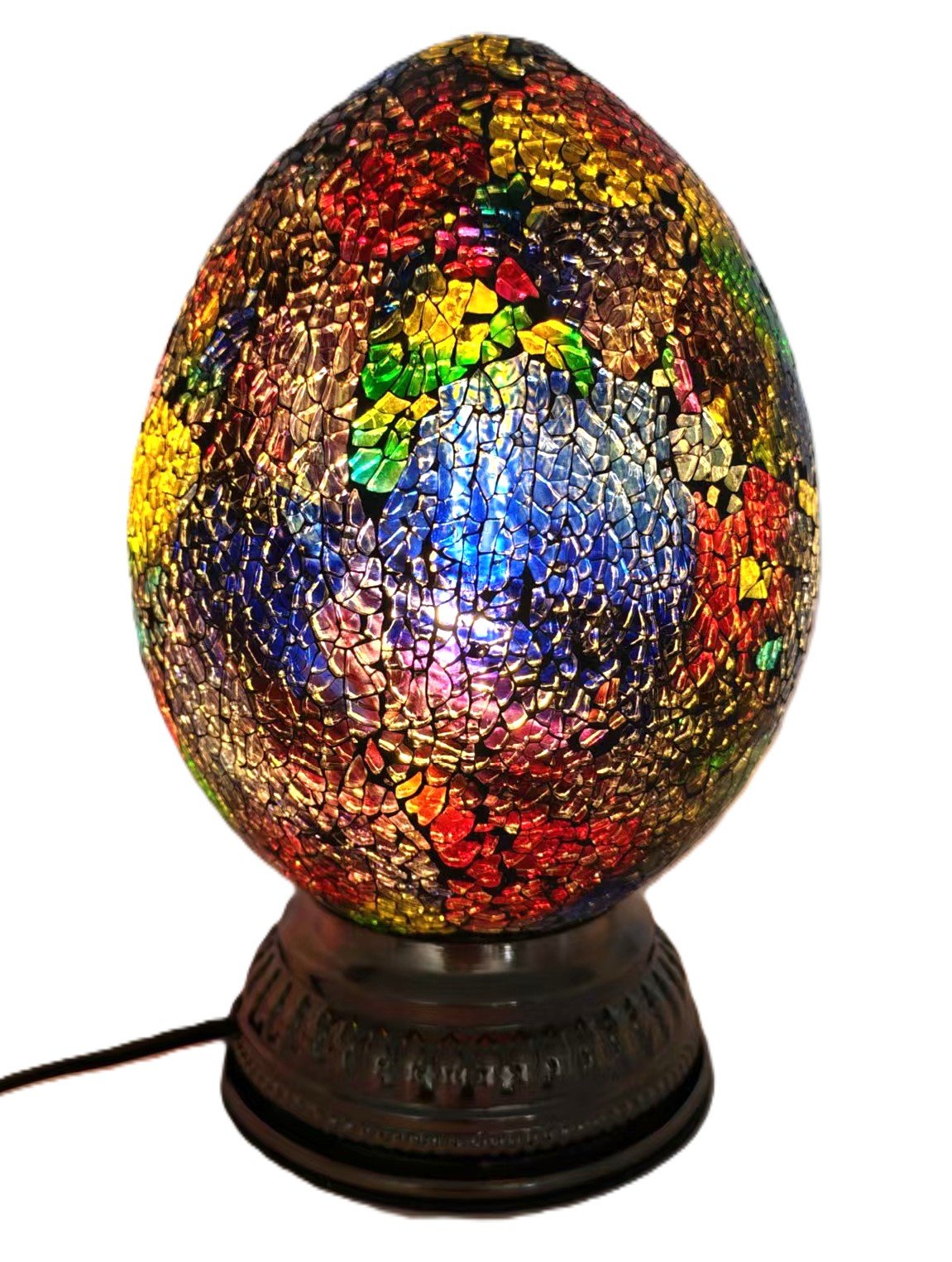 Turkish Mosaic Lamp TL178 Oval Multicolour - 1st Stop Marshall's Health Shop, Gift Shop! - Heath and Natural Therapy New Brighton Christchurch - Naturopath