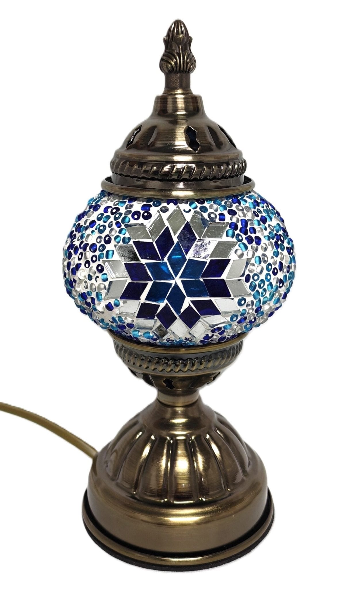 Turkish Mosaic Lamp TL190 Blue/Gold - 1st Stop Marshall's Health Shop, Gift Shop! - Heath and Natural Therapy New Brighton Christchurch - Naturopath