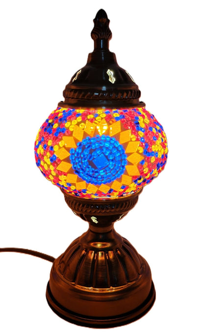 Turkish Mosaic Lamp TL191 Yellow/Blue - 1st Stop Marshall's Health Shop, Gift Shop! - Heath and Natural Therapy New Brighton Christchurch - Naturopath