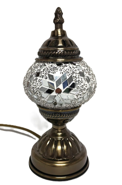 Turkish Mosaic Lamp White and Silver - 1st Stop Marshall's Health Shop, Gift Shop! - Heath and Natural Therapy New Brighton Christchurch - Naturopath