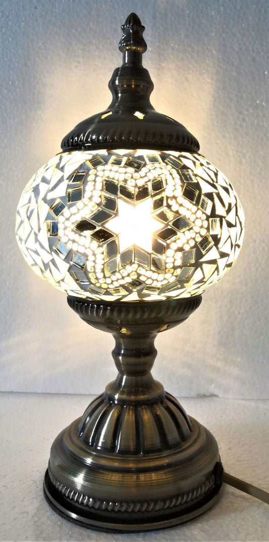 Turkish Mosaic Lamp White TL96 - MarshallsHealthShop