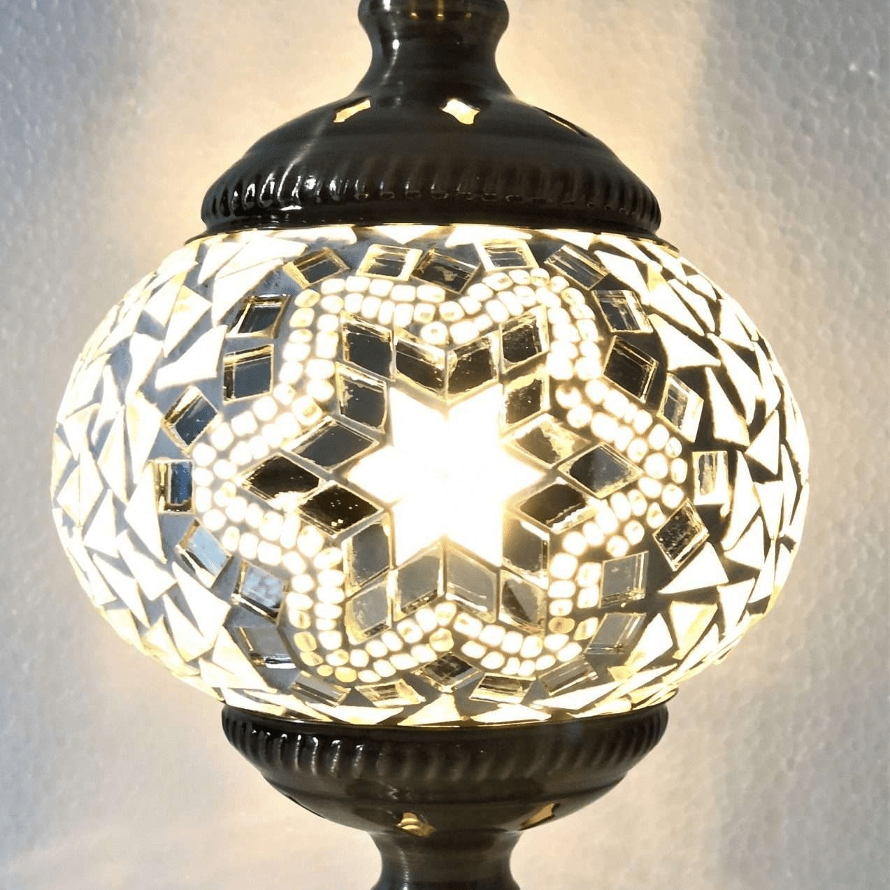 Turkish Mosaic Lamp White TL96 - MarshallsHealthShop