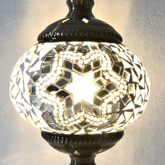 Turkish Mosaic Lamp White TL96 - MarshallsHealthShop
