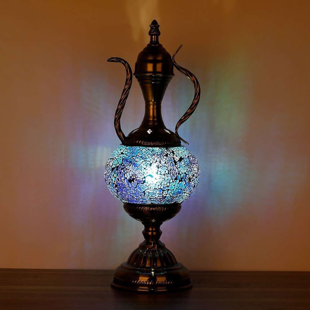 Turkish Mosaic Teapot Shaped Lamp TL55 - MarshallsHealthShop