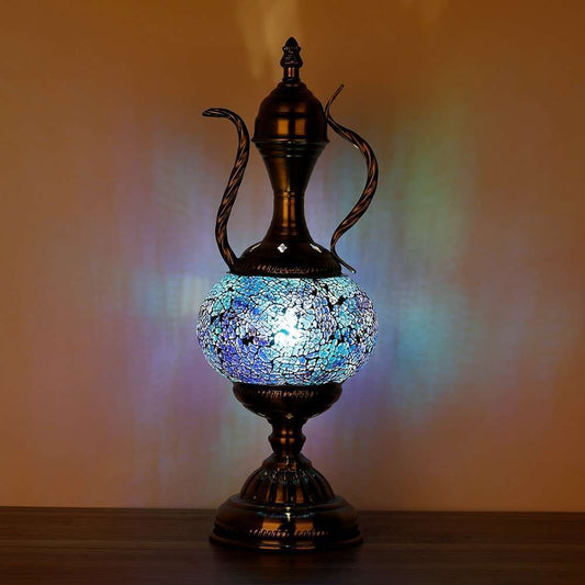 Turkish Mosaic Teapot Shaped Lamp TL55 - MarshallsHealthShop