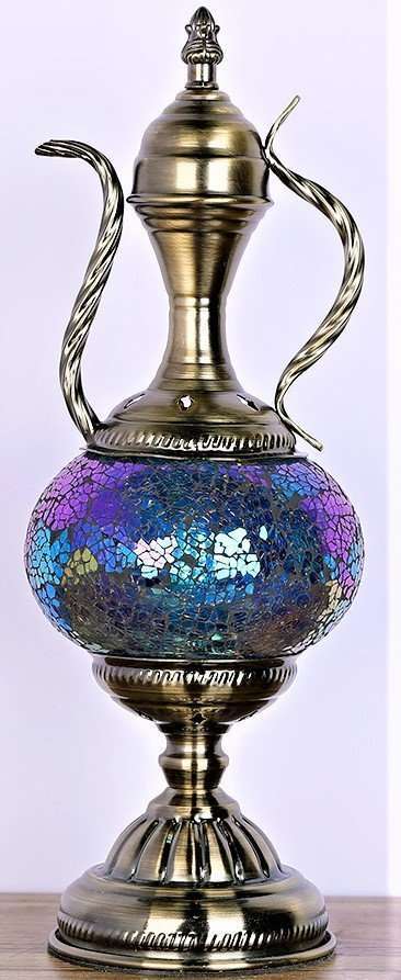 Turkish Mosaic Teapot Shaped Lamp TL55 - MarshallsHealthShop