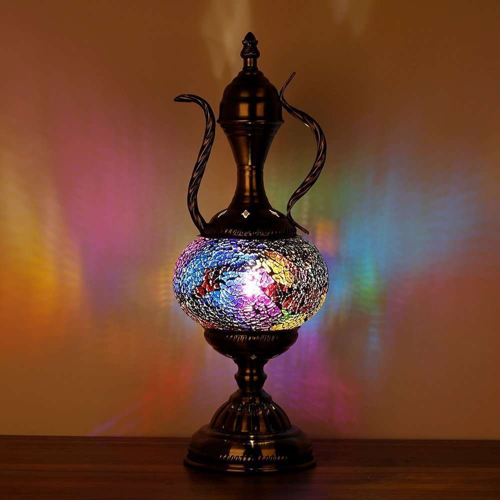 Turkish Mosaic Teapot Shaped Lamp TL56 - MarshallsHealthShop