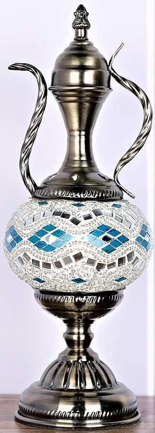 Turkish Mosaic Teapot Shaped Lamp TL59 - MarshallsHealthShop