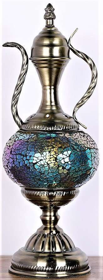 Turkish Mosaic Teapot Shaped Lamp TL62 - MarshallsHealthShop