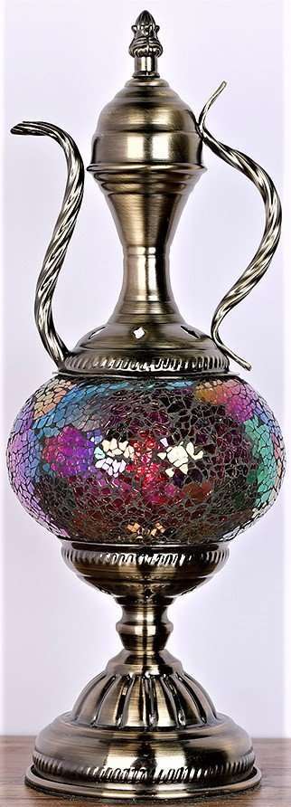 Turkish Mosaic Teapot Shaped Lamp TL63 - MarshallsHealthShop