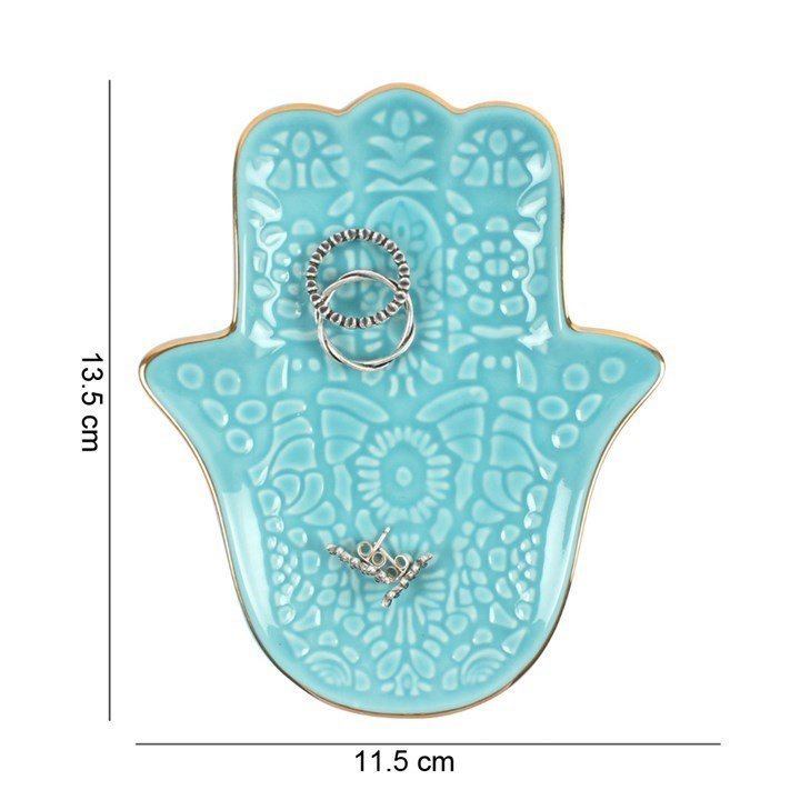 Turquoise Hamsa Hand Jewellery Dish - MarshallsHealthShop