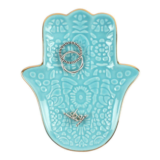 Turquoise Hamsa Hand Jewellery Dish - MarshallsHealthShop