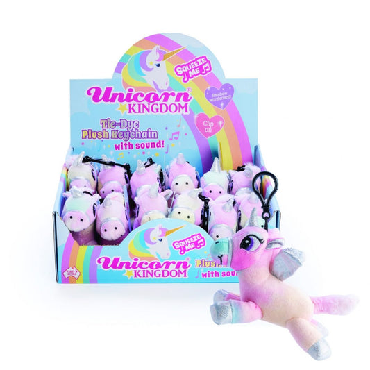 Unicorn Tie Dye Plush Keychain with Sound - MarshallsHealthShop